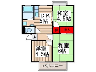 栗原コ－ポＢ棟の物件間取画像